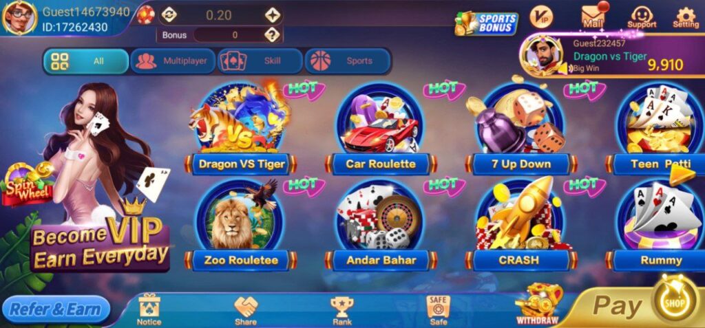 Supported by Rummy Prince app for gaming