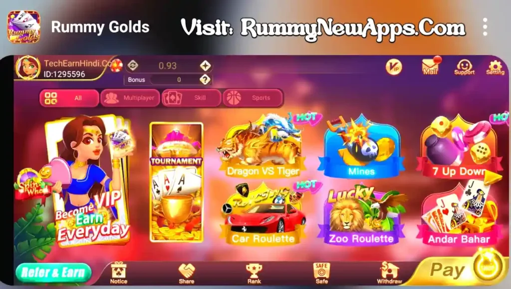 Rummy Golds Available Game’s